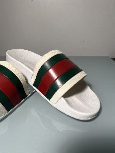 gucci pursuit 72 rubber slide white|Gucci Pursuit '72 Rubber Slide Sandal .